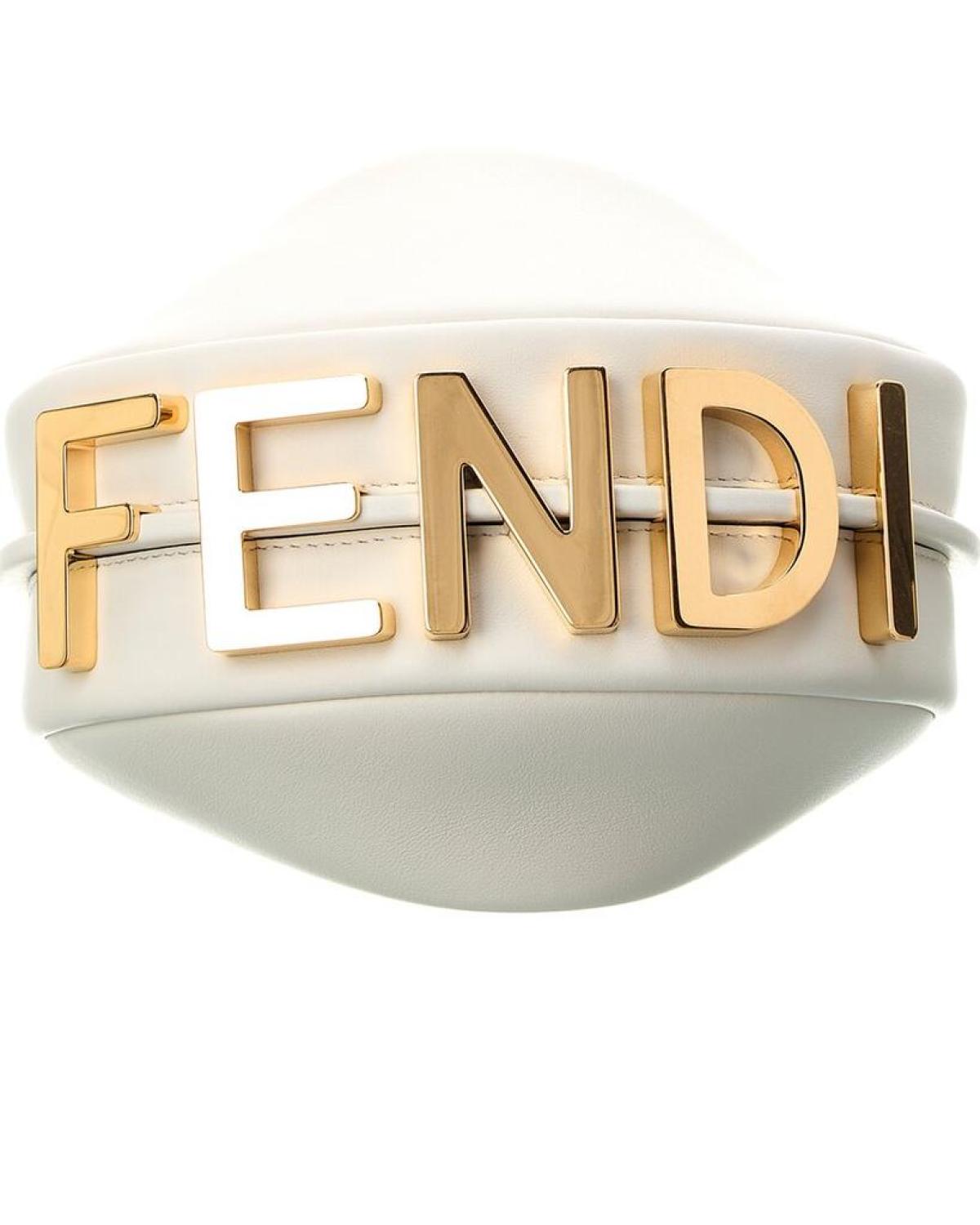 FENDI Fendigraphy Mini Leather Hobo Bag