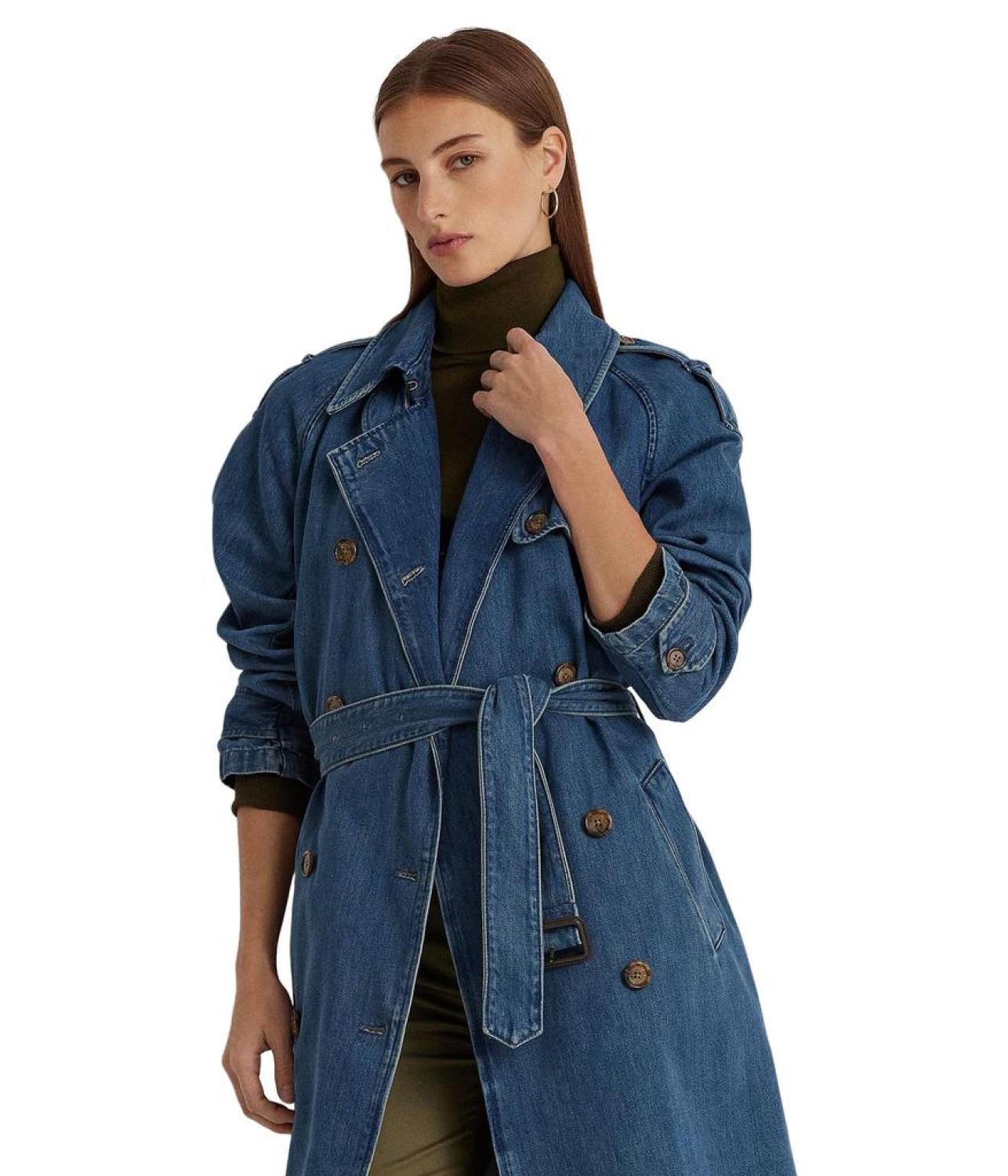 Petite Denim Trench Coat