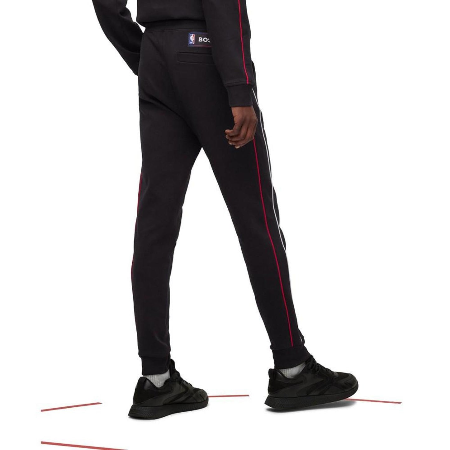 Men's Boss NBA Flock-Print Logo Tracksuit Bottoms