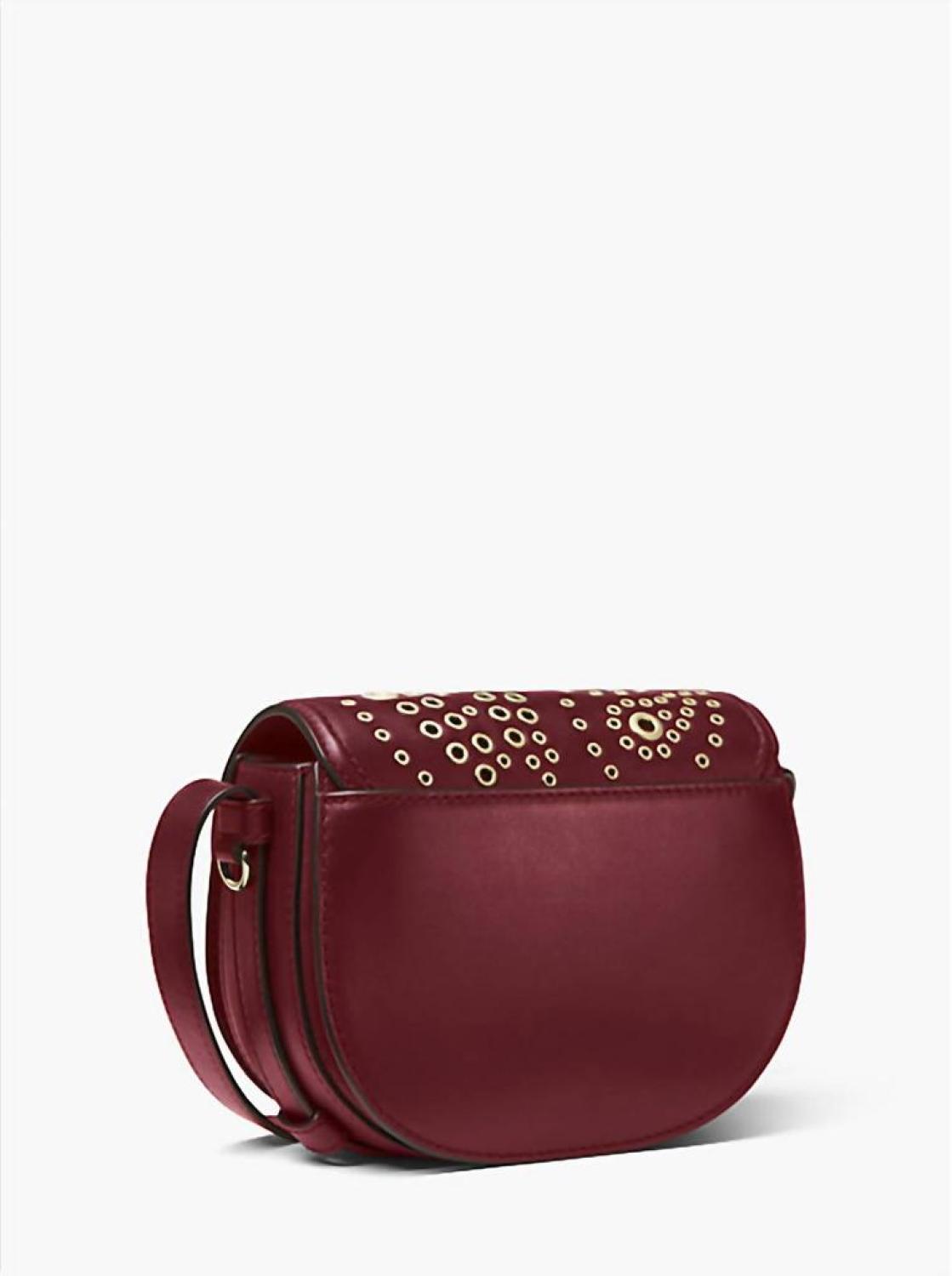 Cary Small Saddle Crossbody Bag In Oxblood