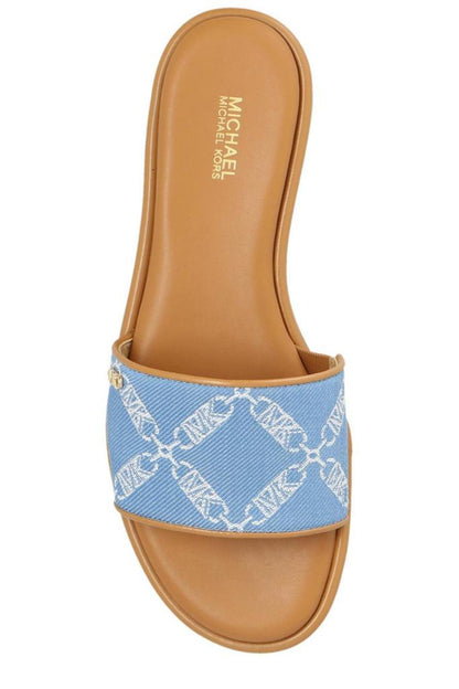 Michael Michael Kors Monogram Jacquard Open Toe Slides