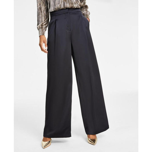 Petite Satin Wide-Leg Pants