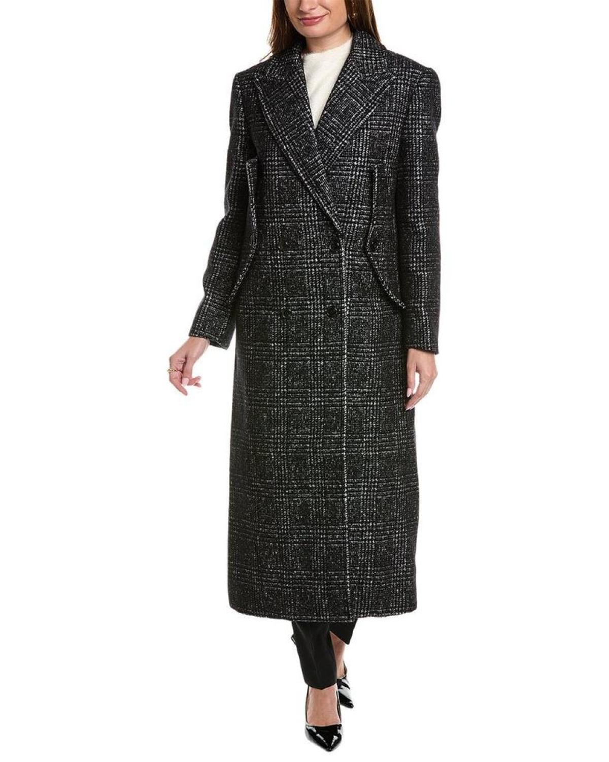 Michael Kors Collection Officer Wool, Silk, Alpaca, & Mohair-Blend Coat