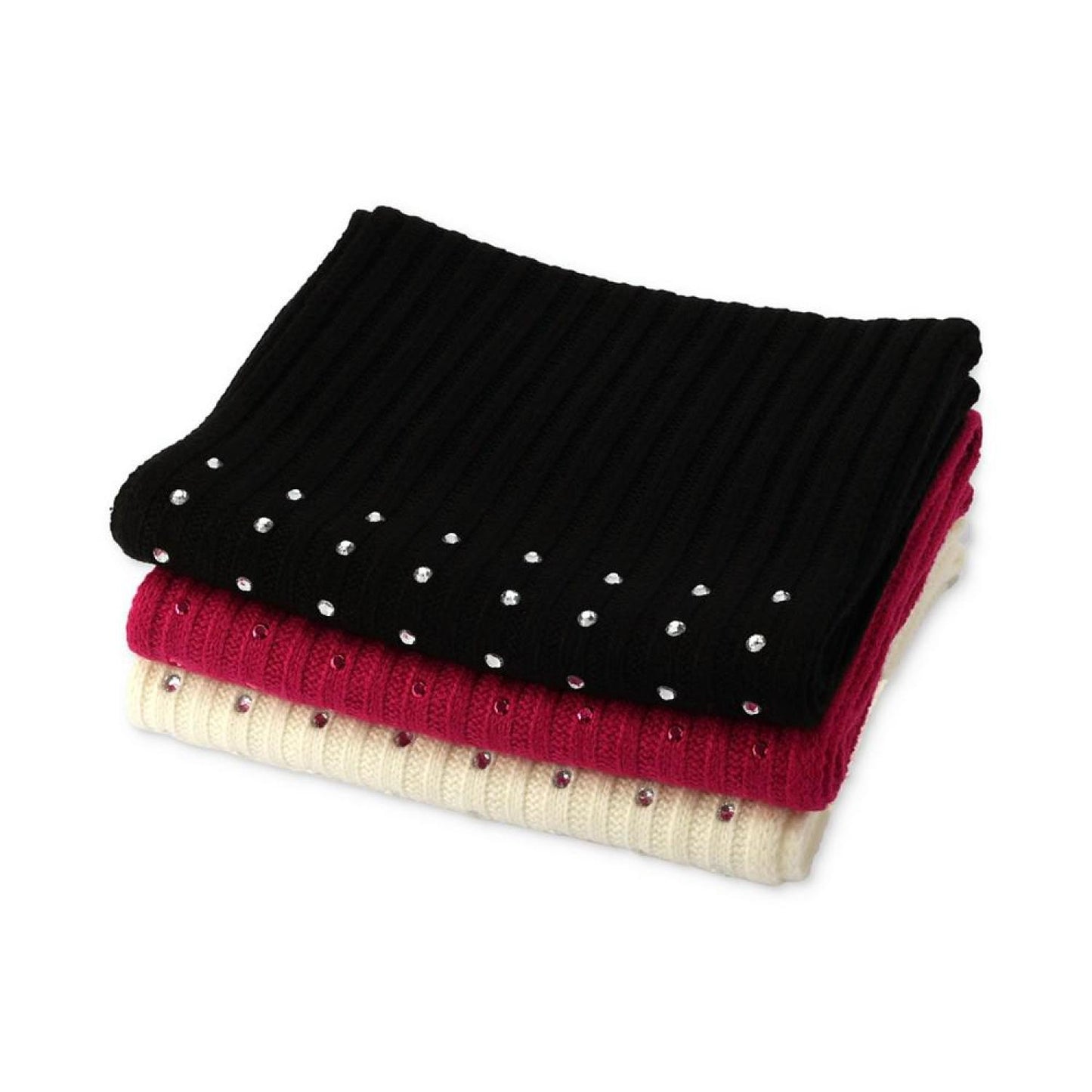 Women's Ribbed Embellished Scarf