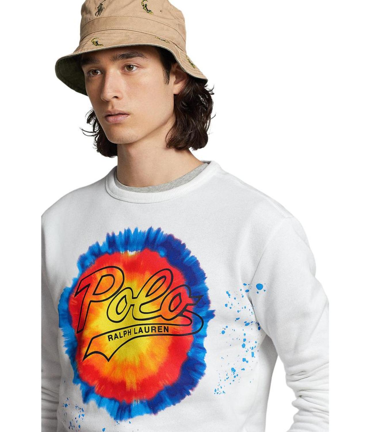 Logo Tie-Dye Print Fleece Sweatshirt