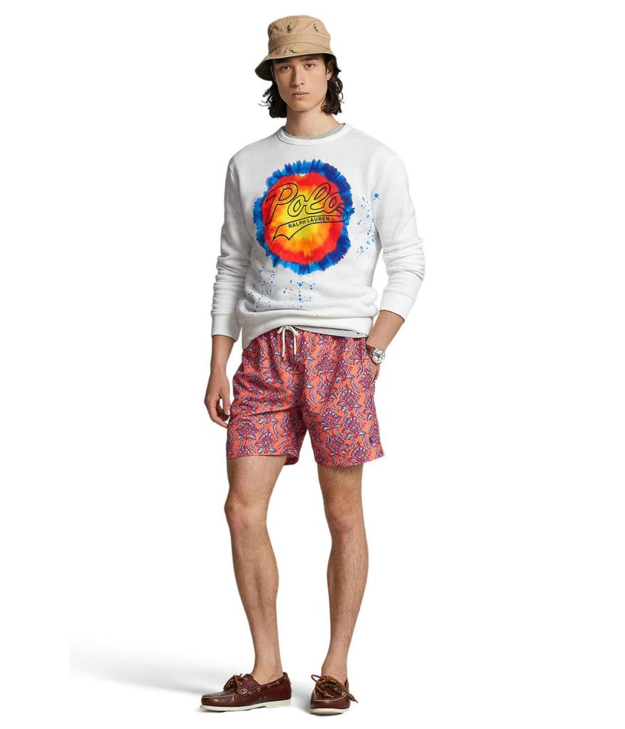 Logo Tie-Dye Print Fleece Sweatshirt