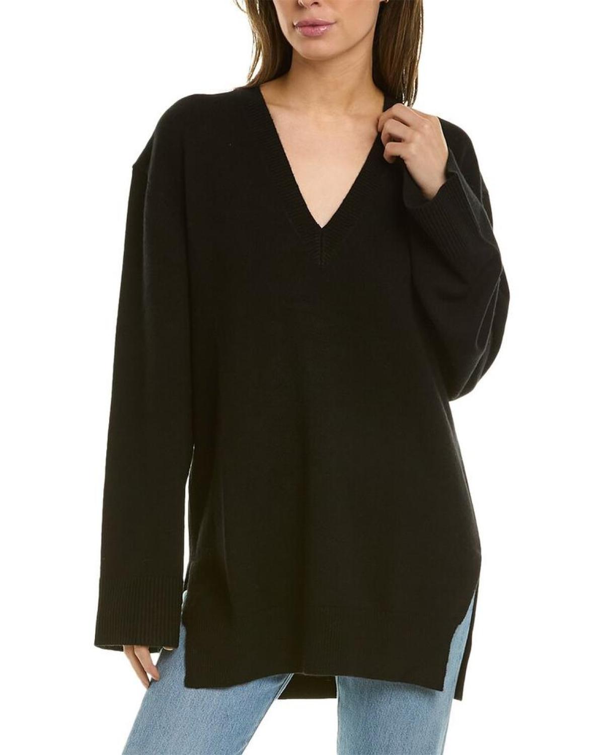 Michael Kors Collection Deep V-Neck Cashmere Sweater Tunic