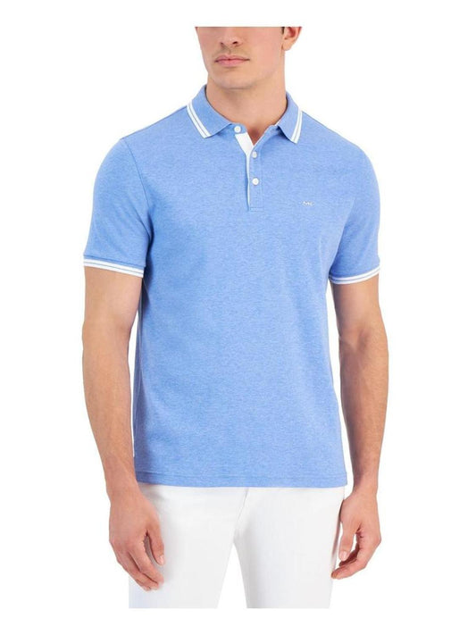 Greenwich Mens Cotton Striped Trim Polo