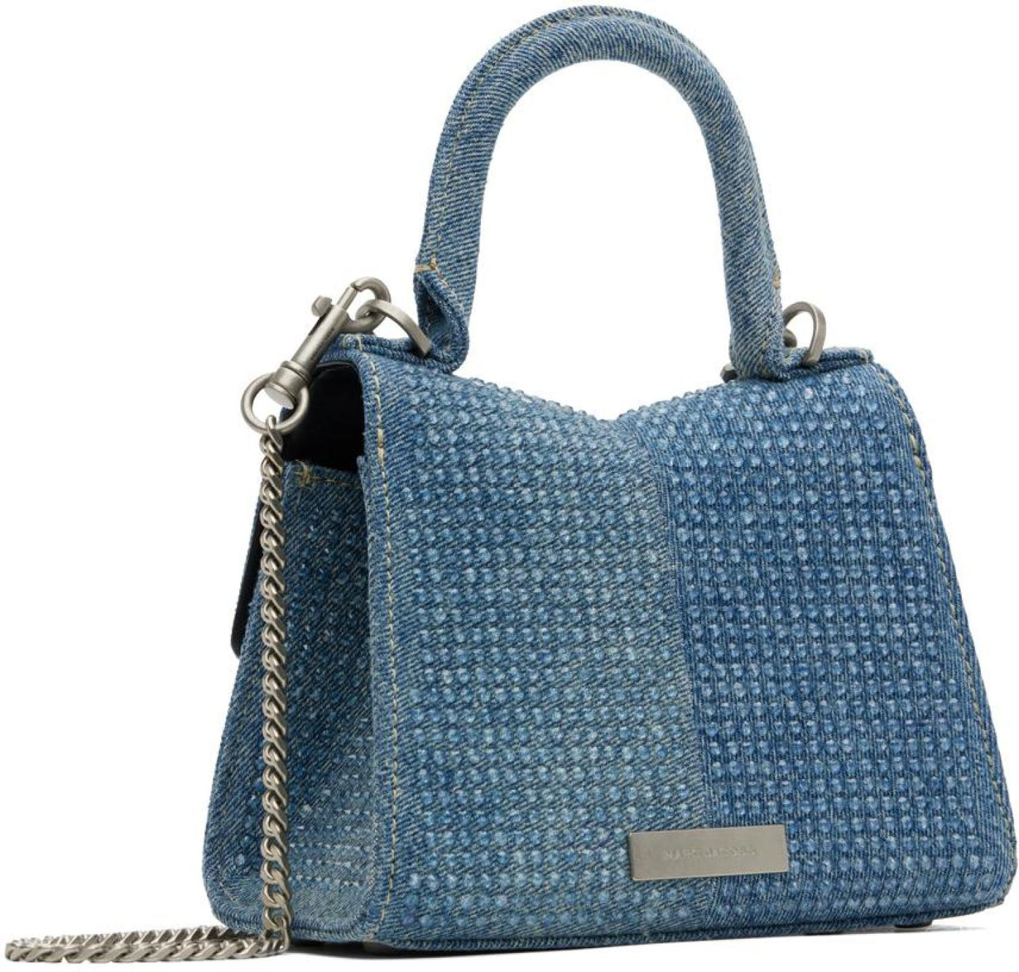 Blue 'The St. Marc Mini' Denim Top Handle Bag