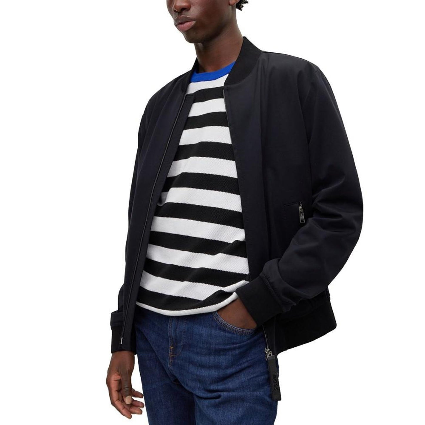 Men's Slim-Fit Jacket in Performance-Stretch Jersey