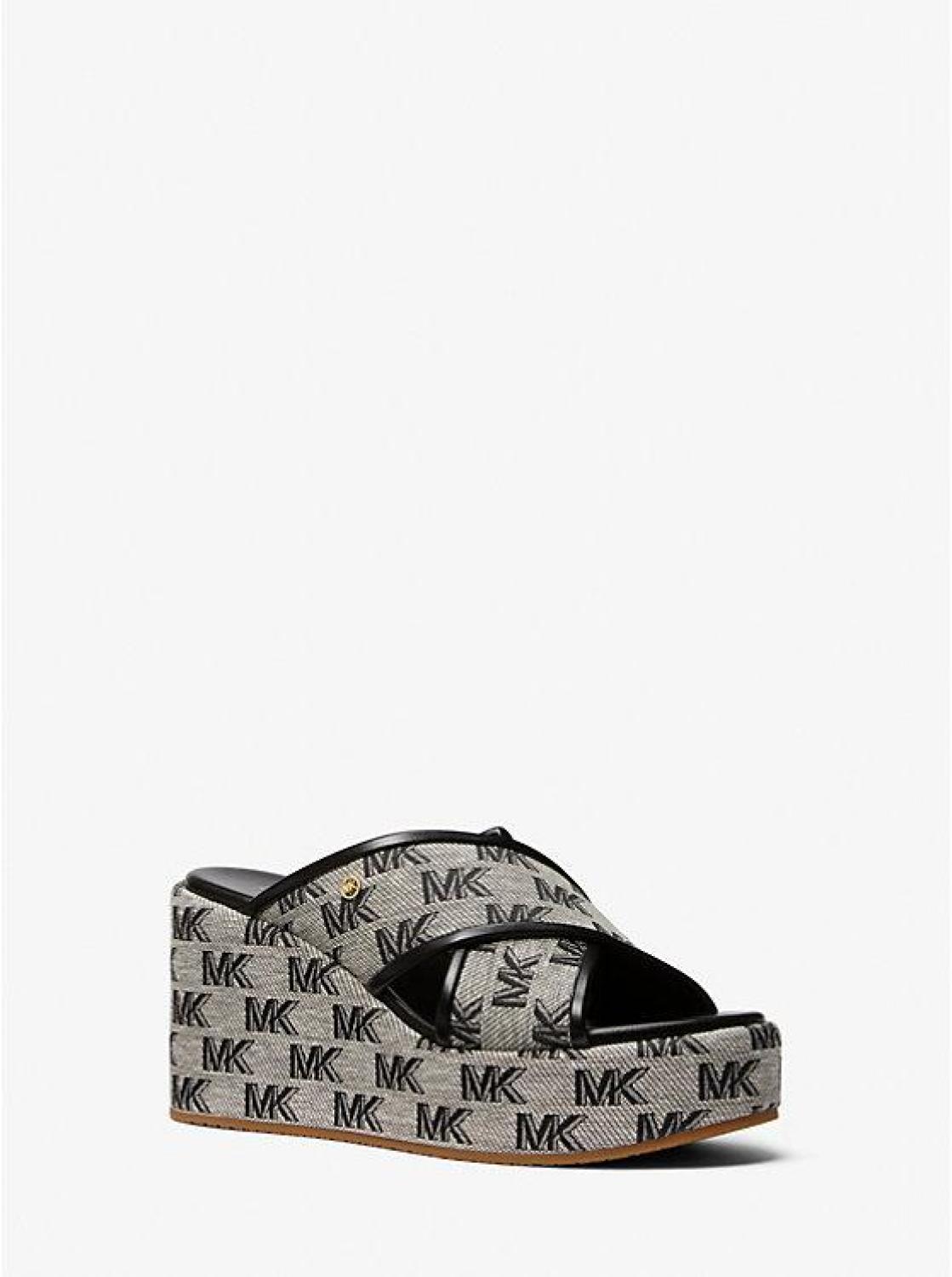 Cary Logo Jacquard Platform Sandal