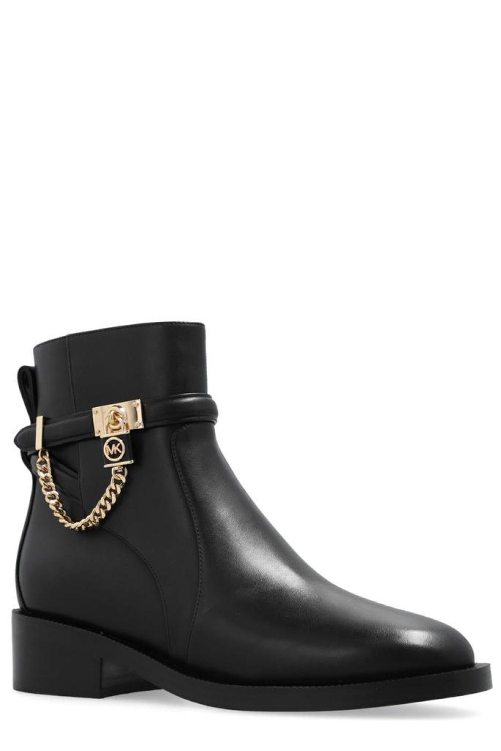 Michael Michael Kors Hamilton Logo Plaque Ankle Boots