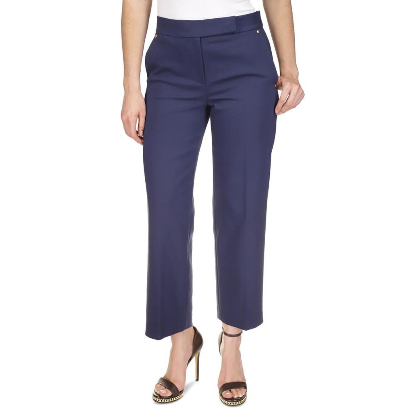 Petite Straight-Leg Flap-Pocket Pants