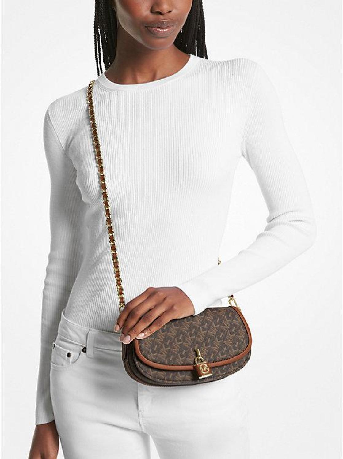 Mila Small Empire Signature Logo Shoulder Bag