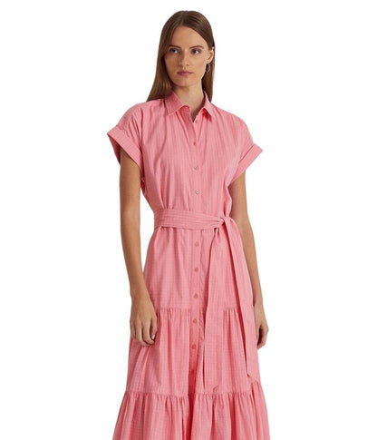 Gingham Belted Cotton Dress