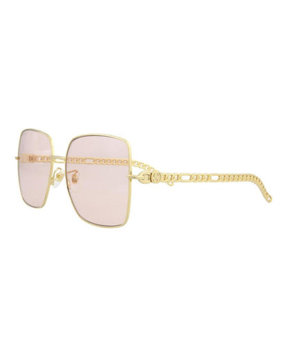 Square-Frame Metal Sunglasses