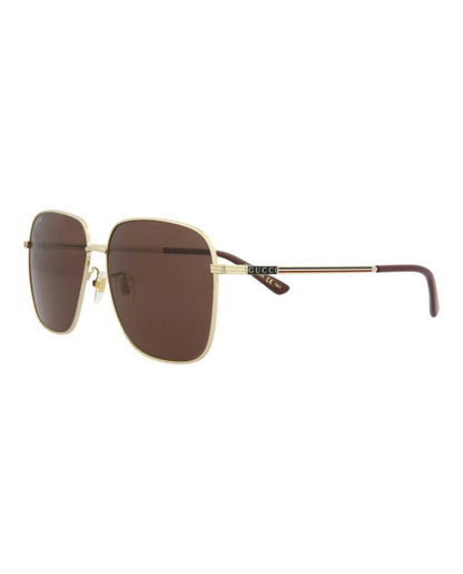 Square-Frame Metal Sunglasses