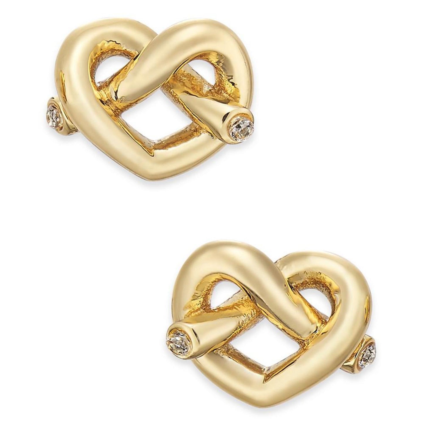 Crystal Accented Love Knot Stud Earrings