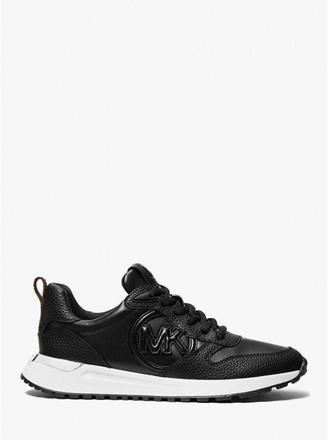 Dev Logo Embossed Faux Leather Trainer