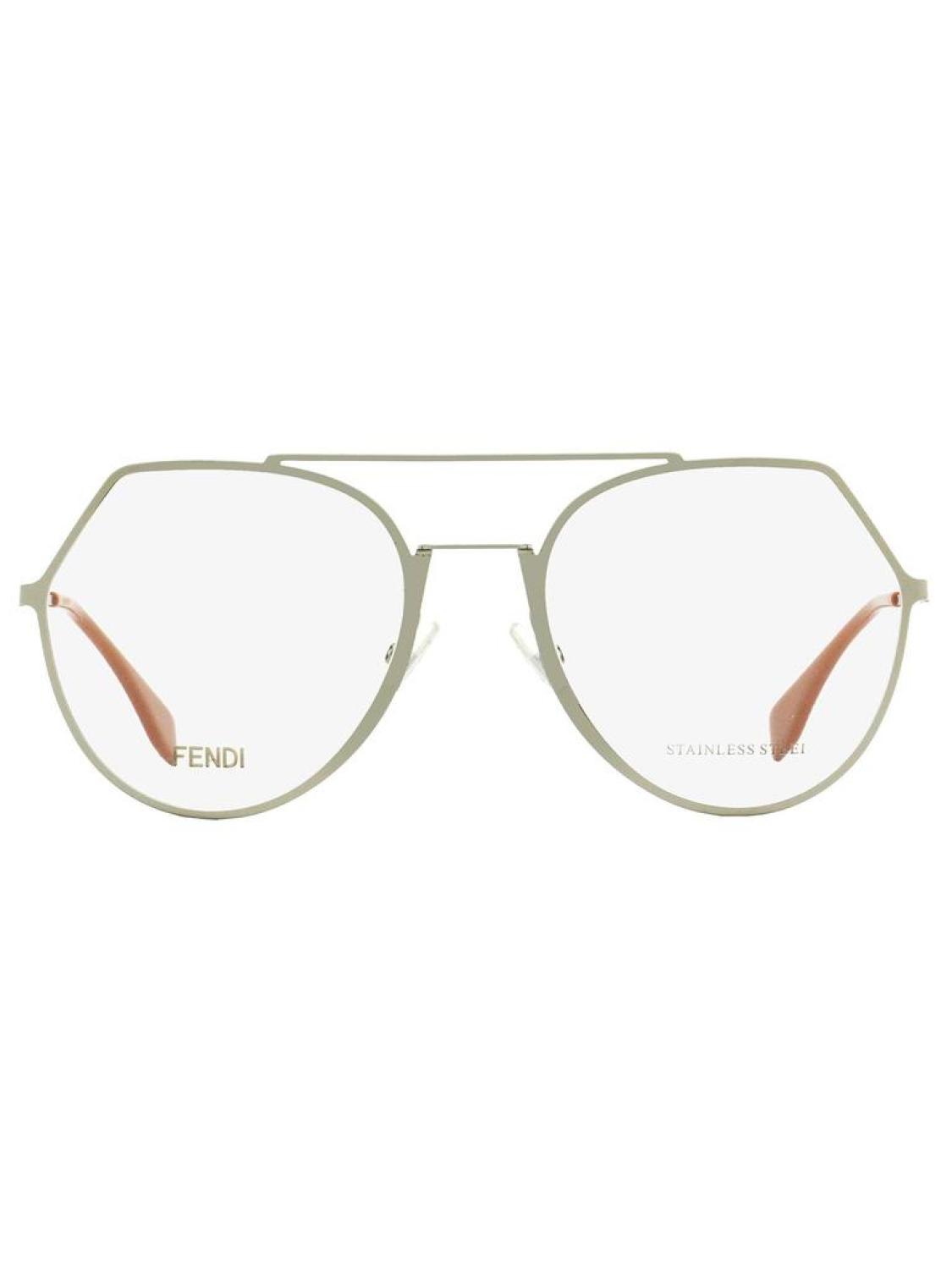 Fendi Women's Oval Eyeglasses FF0329 6LB Ruthenium 53mm