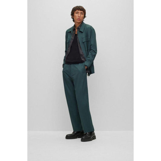 Unlined suit in performance-stretch flannel