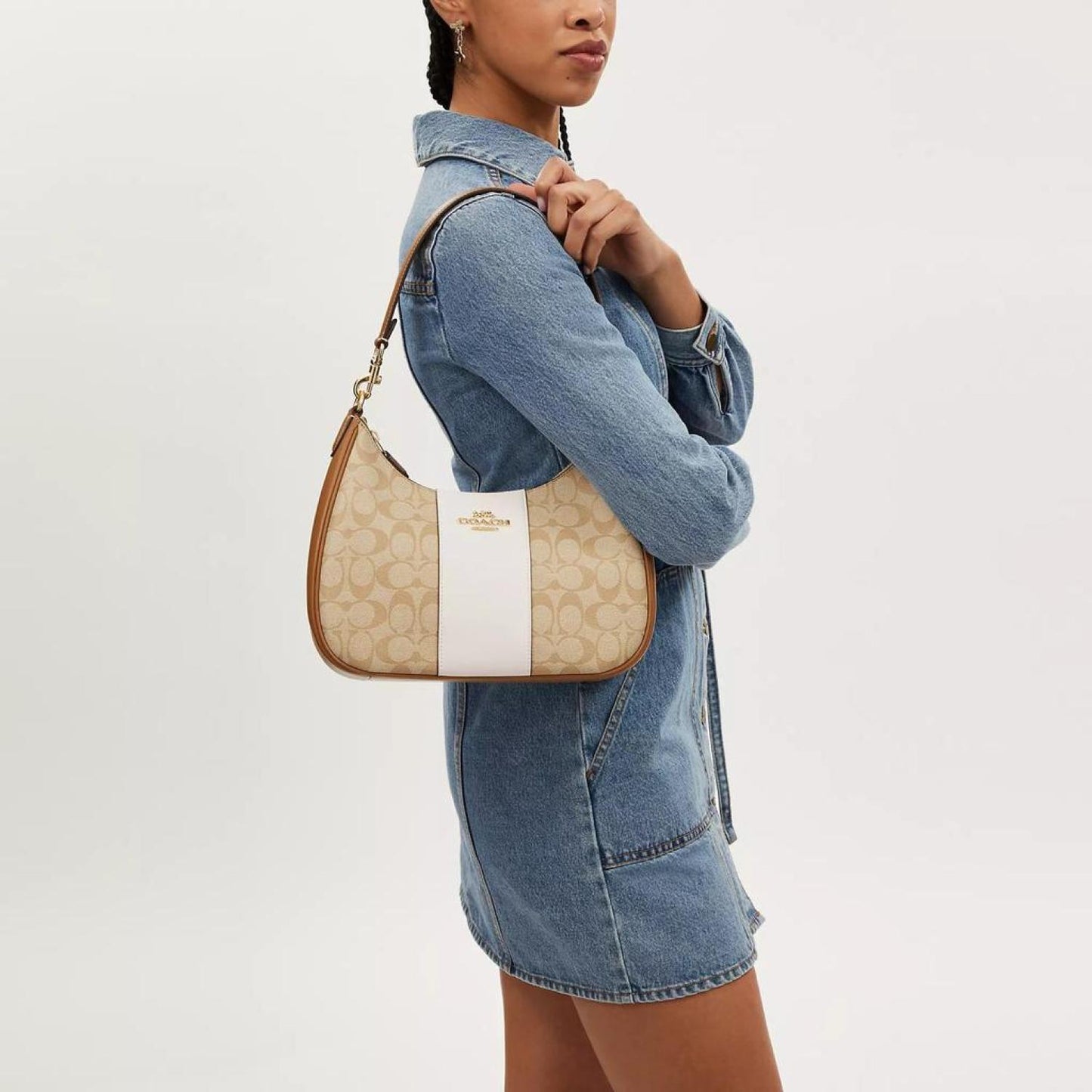 Coach Outlet Teri Hobo In Signature Canvas With Stripe