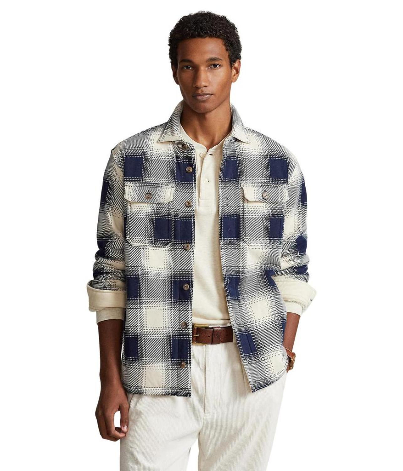 Plaid Fleece Shirt Jacket