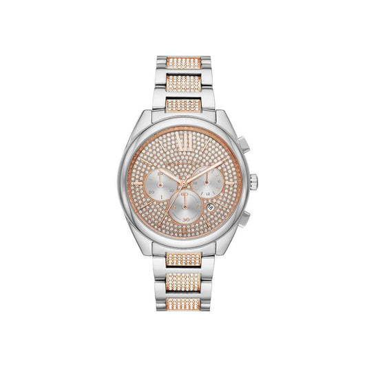 Women's Janelle Women's Two-Tone Pavé Glitz Bracelet Watch 42mm MK7098