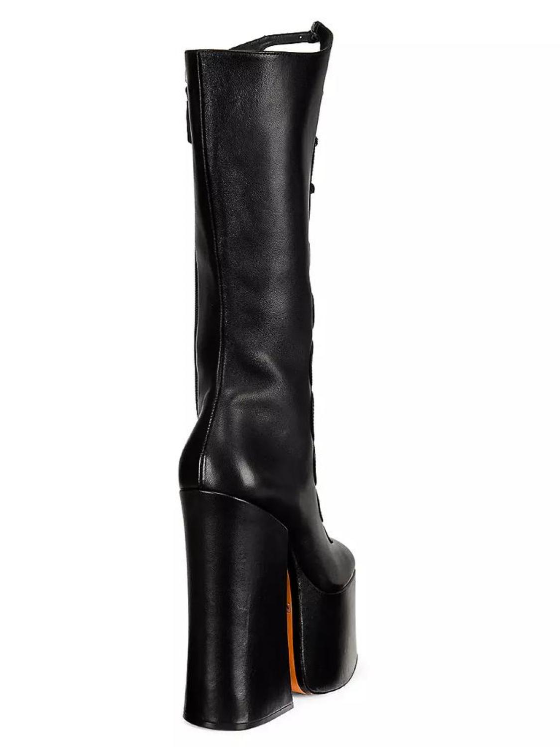 The Kiki 150MM Platform Leather Knee-High Boots