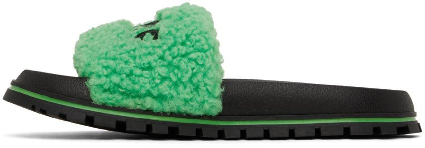 Green Bouclé Sandals