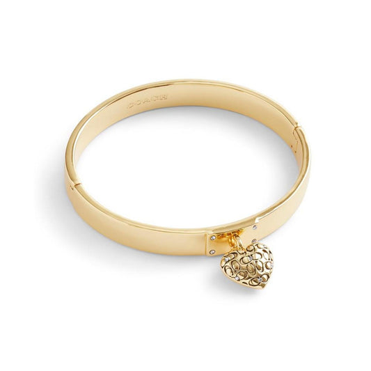 Faux Stone Signature Quilted Heart Bangle Bracelet