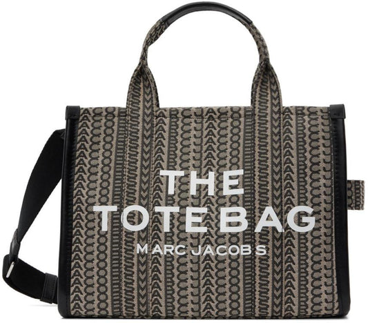 Beige & Black Small 'The Monogram Tote' Tote