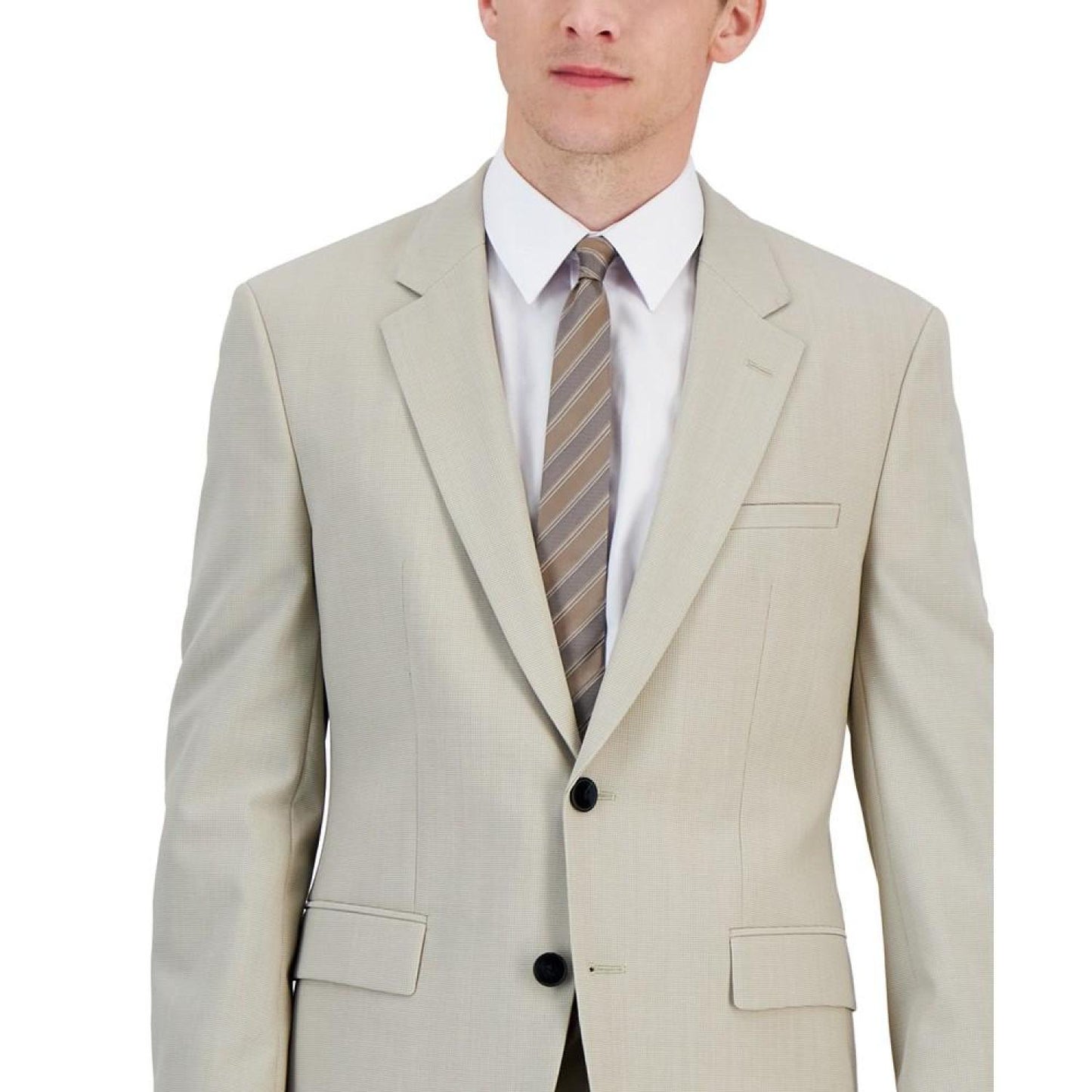 Men's Modern-Fit Superflex Tan Suit Jacket