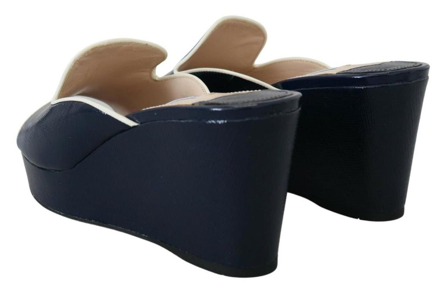 Prada Royal Wedges Sandals Slip On Leather Women's Shoes