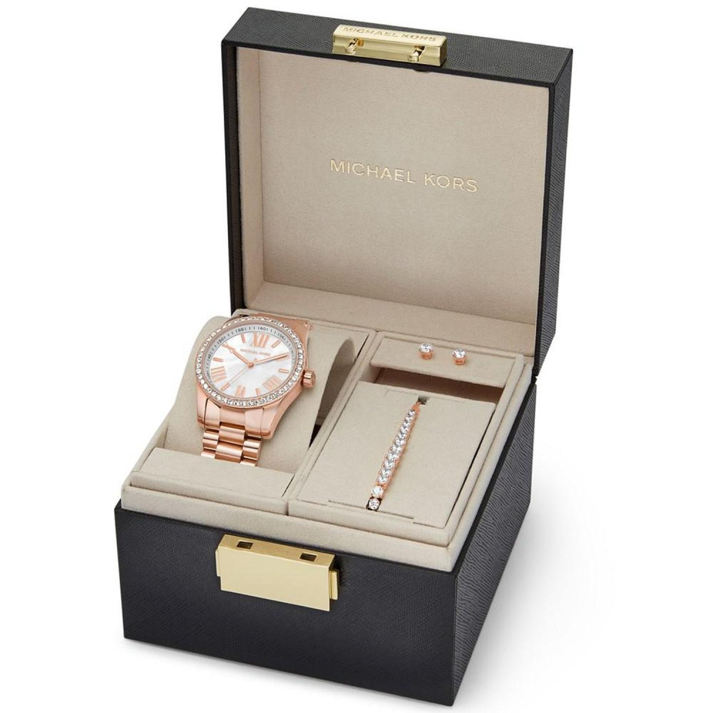 Women's Lexington Three-Hand Rose Gold-Tone Stainless Steel Watch 38mm and Jewelry Gift Set