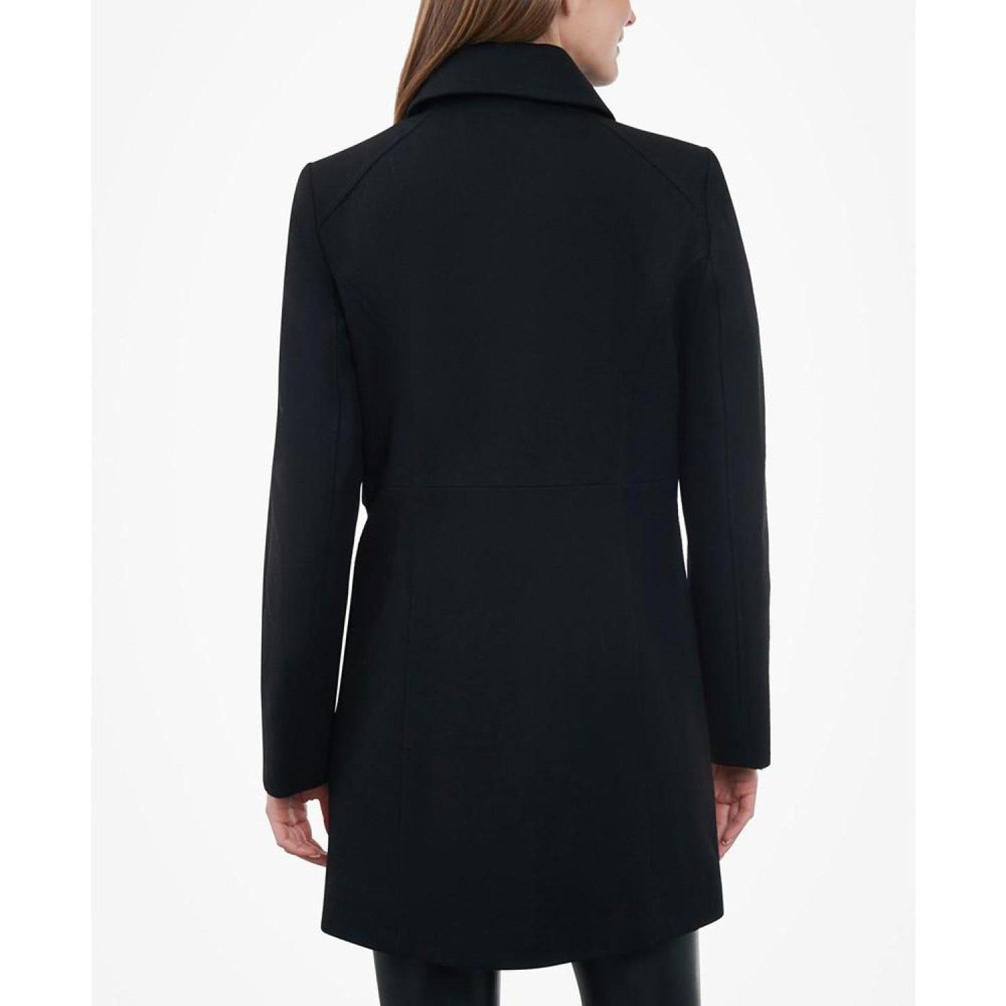 Women's Petite Club-Collar Zip-Front Coat