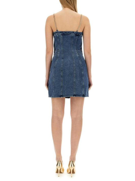 Michael Michael Kors Chain-Link Strap Denim Mini Dress