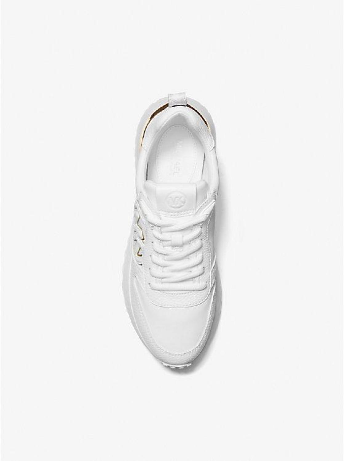 Dev Logo Embossed Faux Leather Trainer