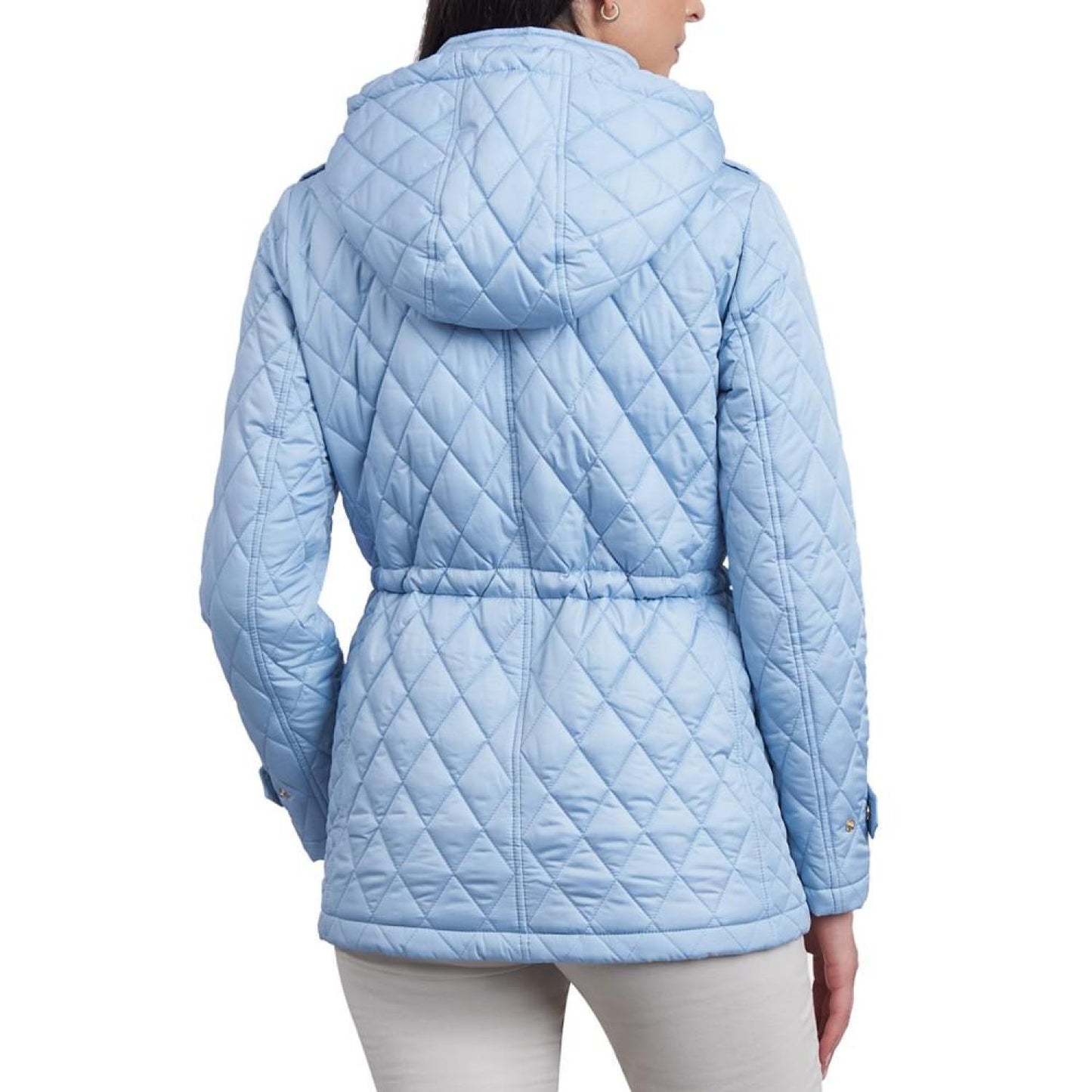 Women's Petite Quilted Hooded Anorak Coat