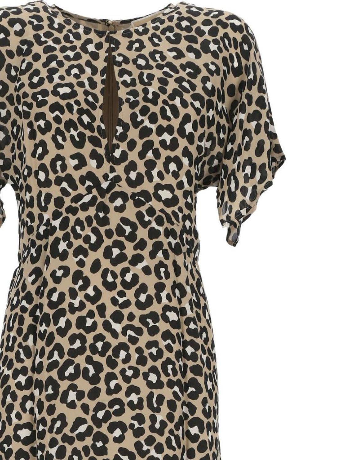 Michael Kors Leopard Printed Midi Dress