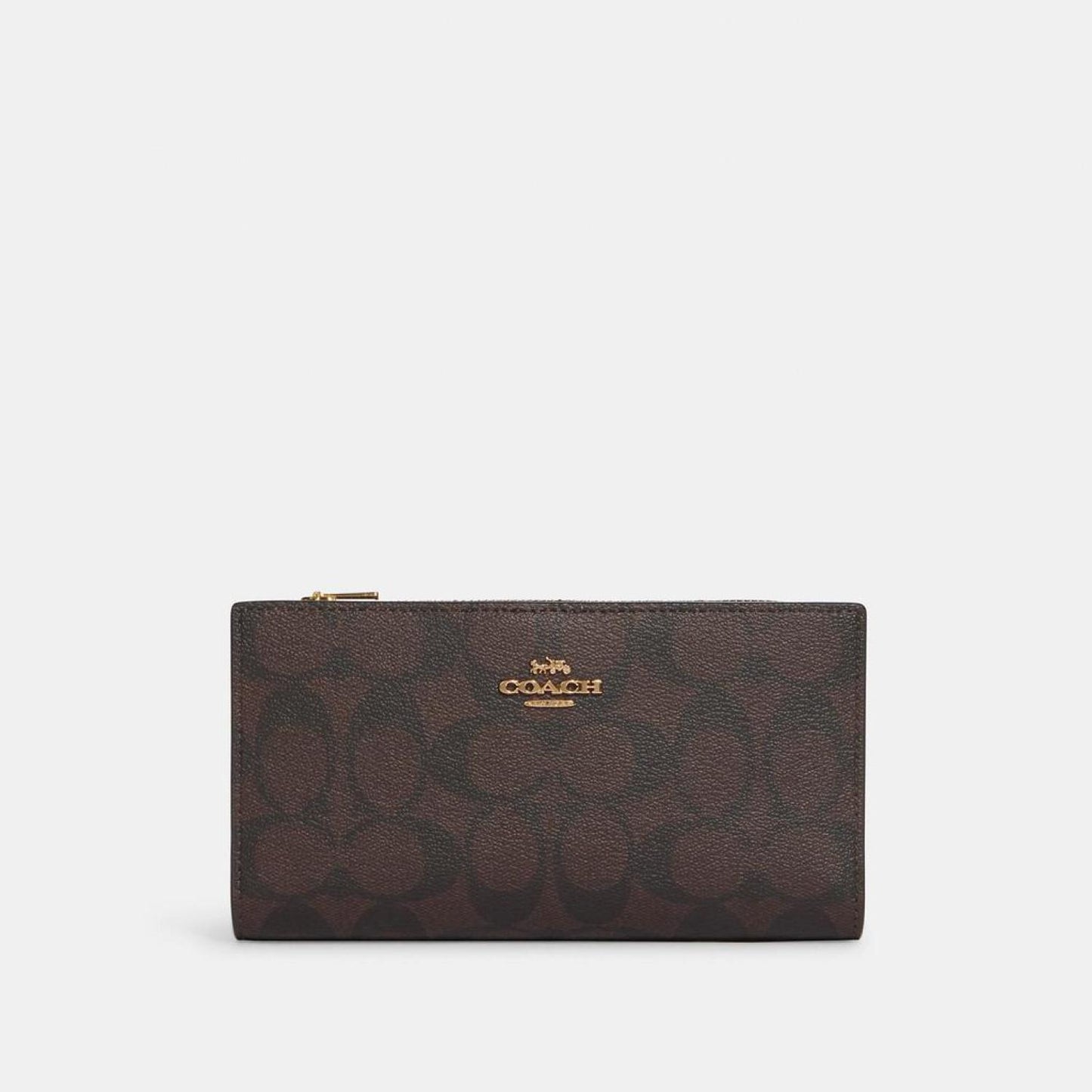 Coach Outlet Slim Zip Wallet In Signature Canvas