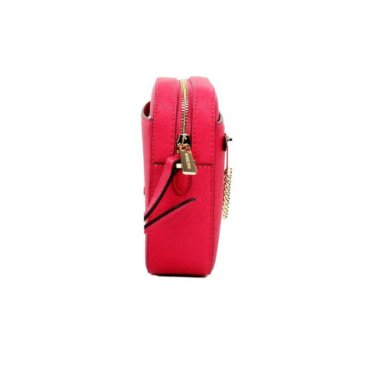 Michael Kors Jet Set East West pink Leather Zip Chain Crossbody Women's Bag