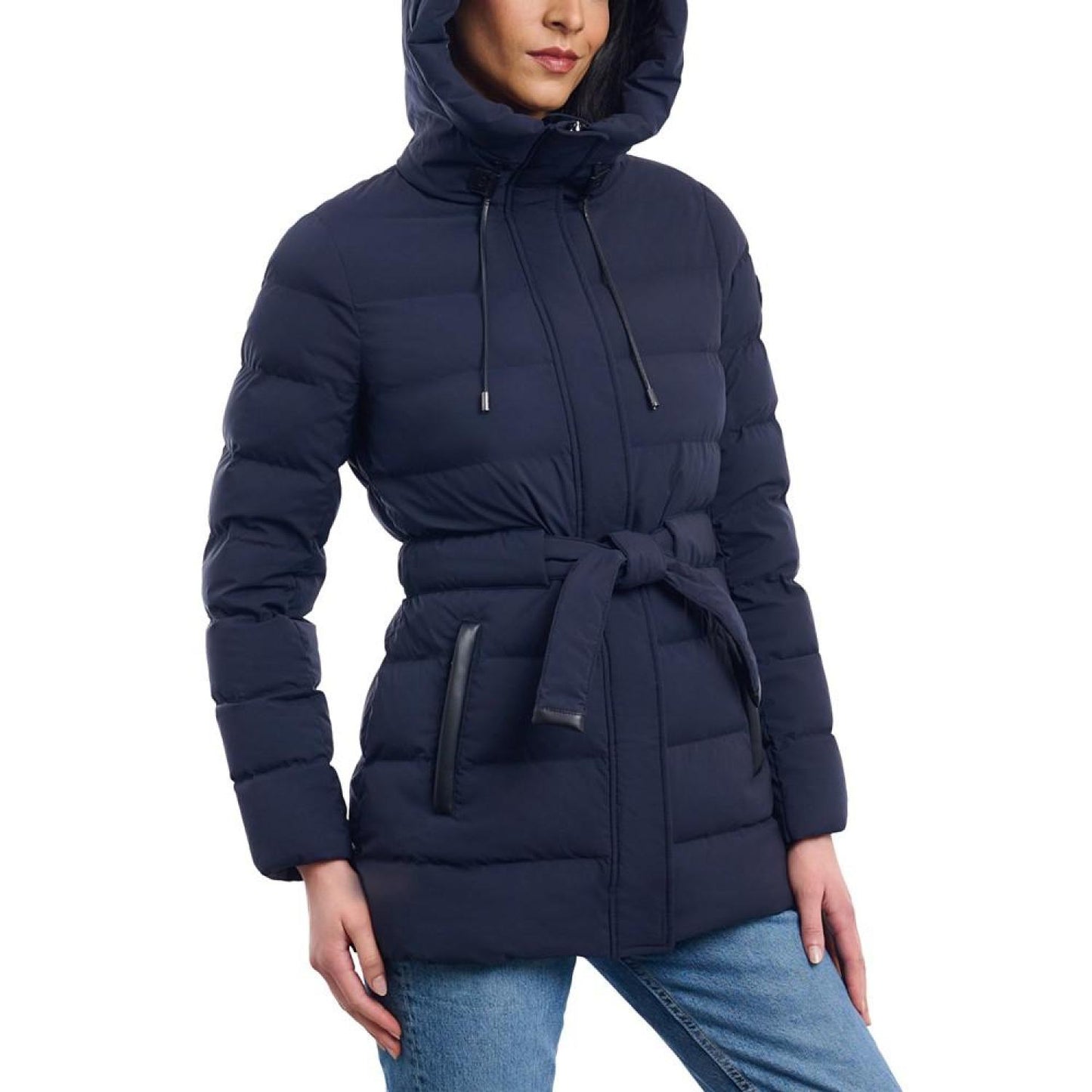 Women's Belted Packable Puffer Coat