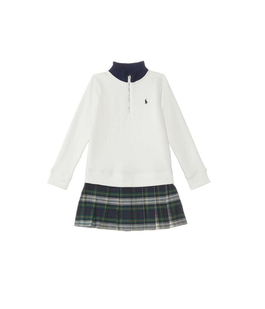 Plaid Pleated Fleece Dress