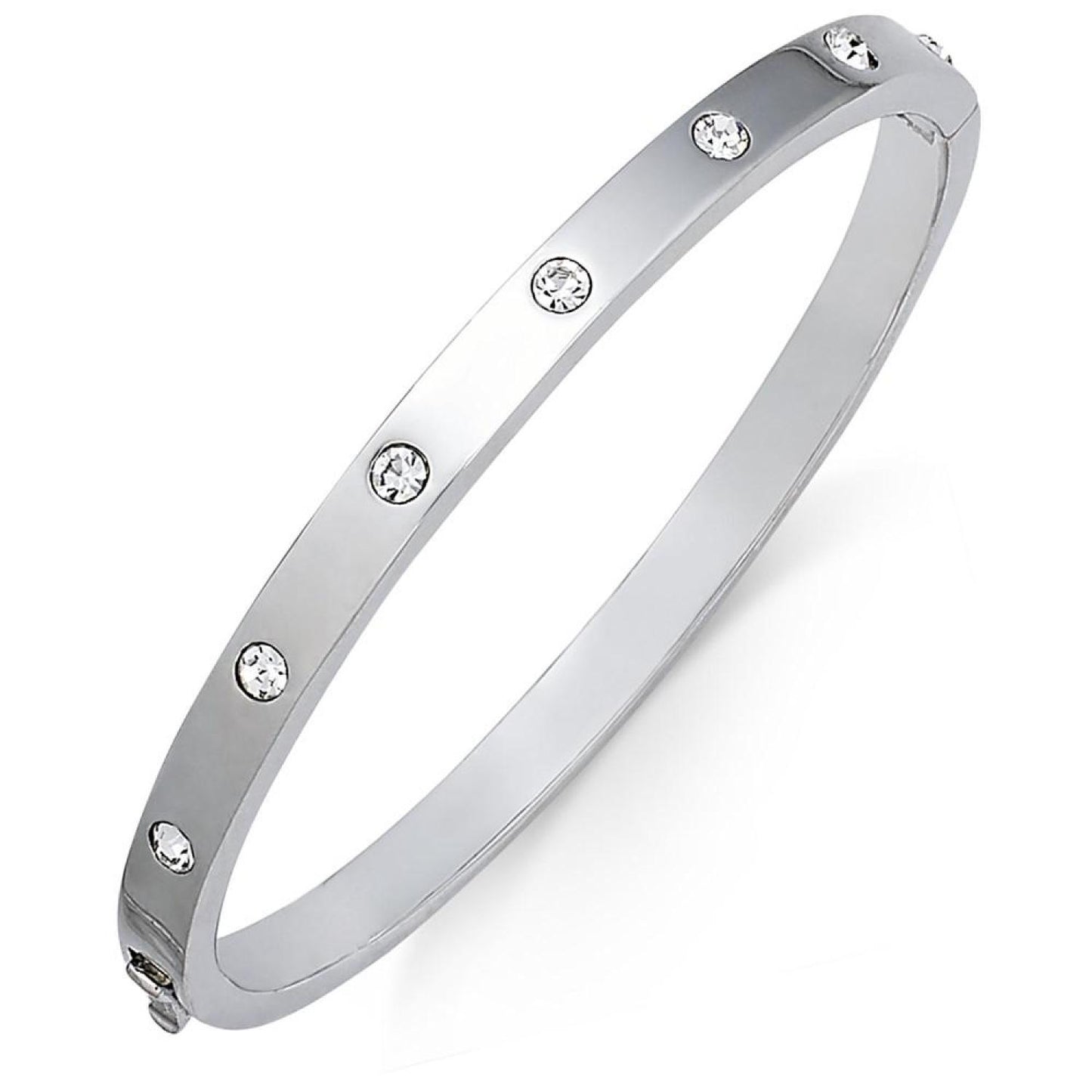 Bezel-Set Polished Bangle Bracelet