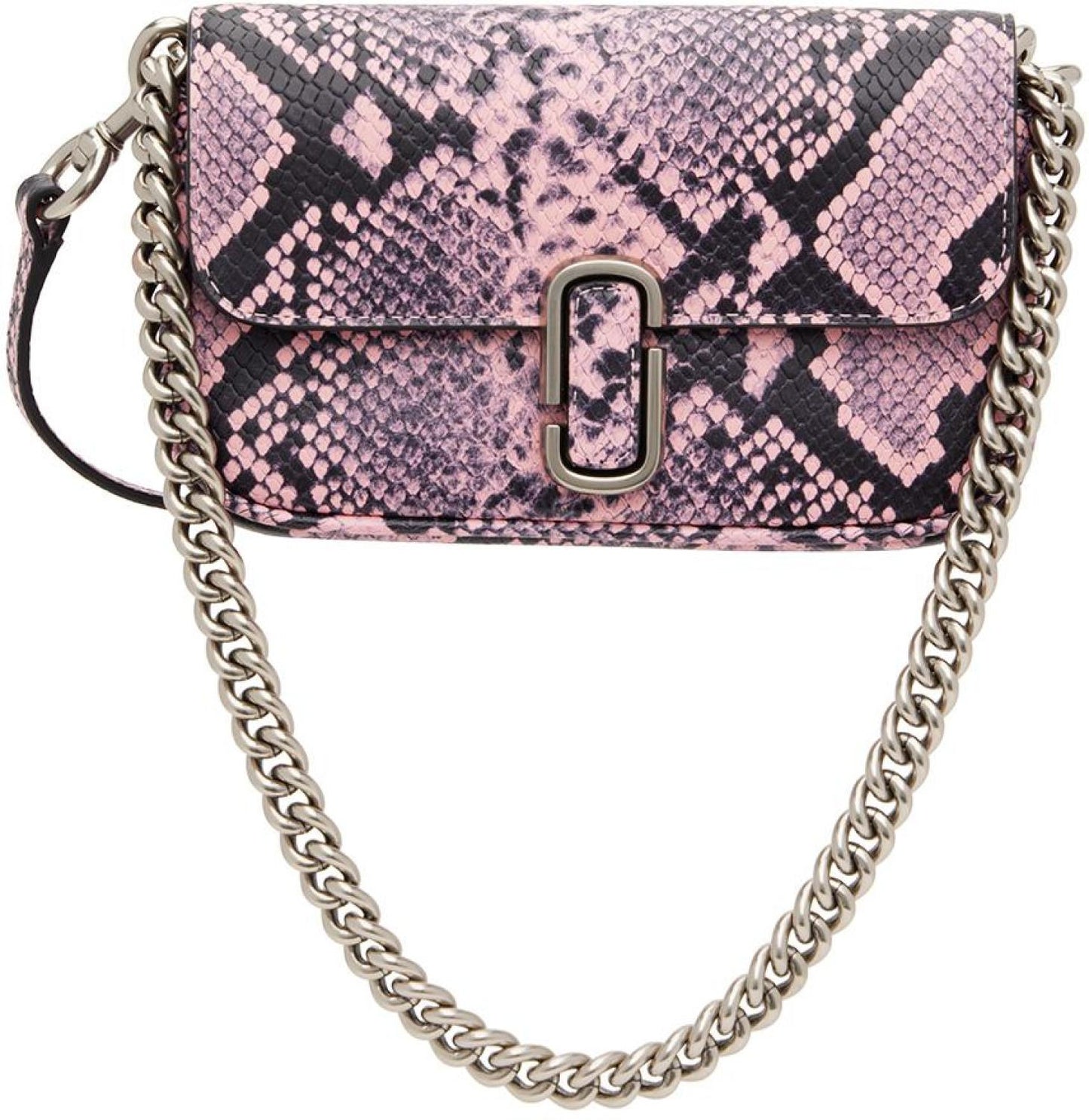 Pink & Black Croc 'The J Marc Mini' Shoulder Bag