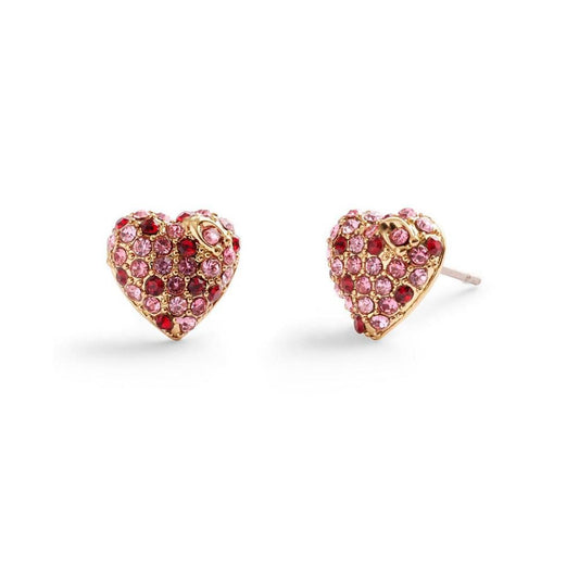 Faux Stone Pave Heart Stud Earrings