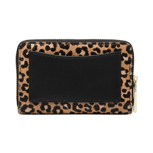 Jet Set Small Zip Around Leopard Print Calf Hair Card Case