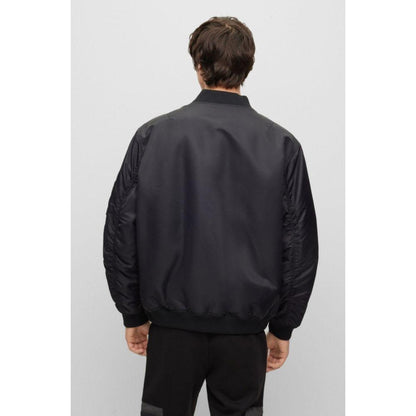 Oversized-fit water-repellent bomber jacket with logo print