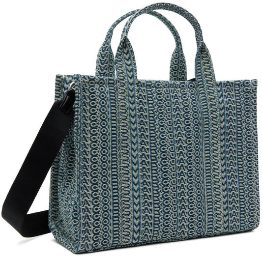 Blue 'The Washed Monogram Medium Tote Bag' Tote